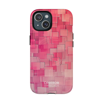 Layered Pink Geometry iPhone 15 - Tough+