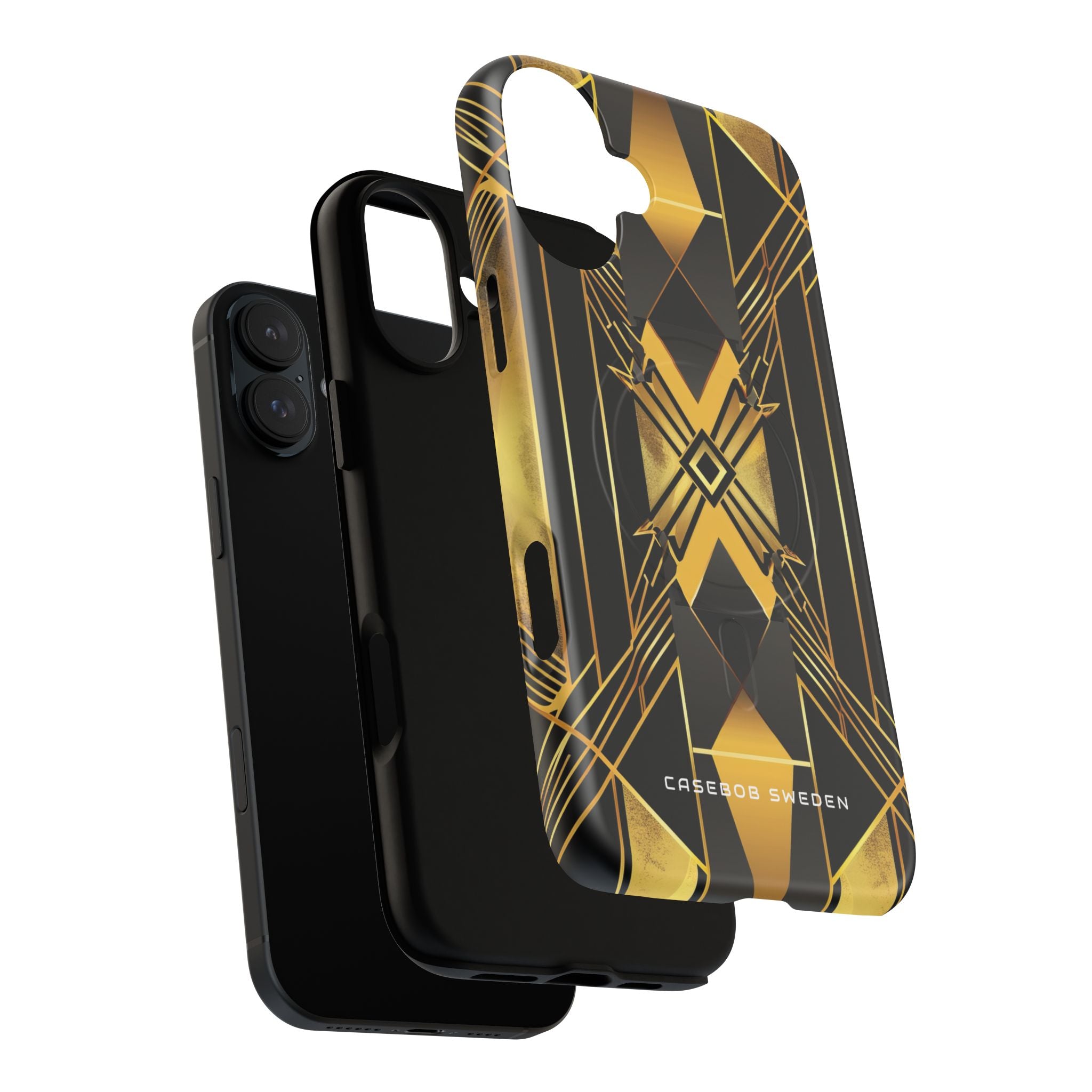 Golden Geometric Elegance iPhone 16 | Tough+ Phone Case