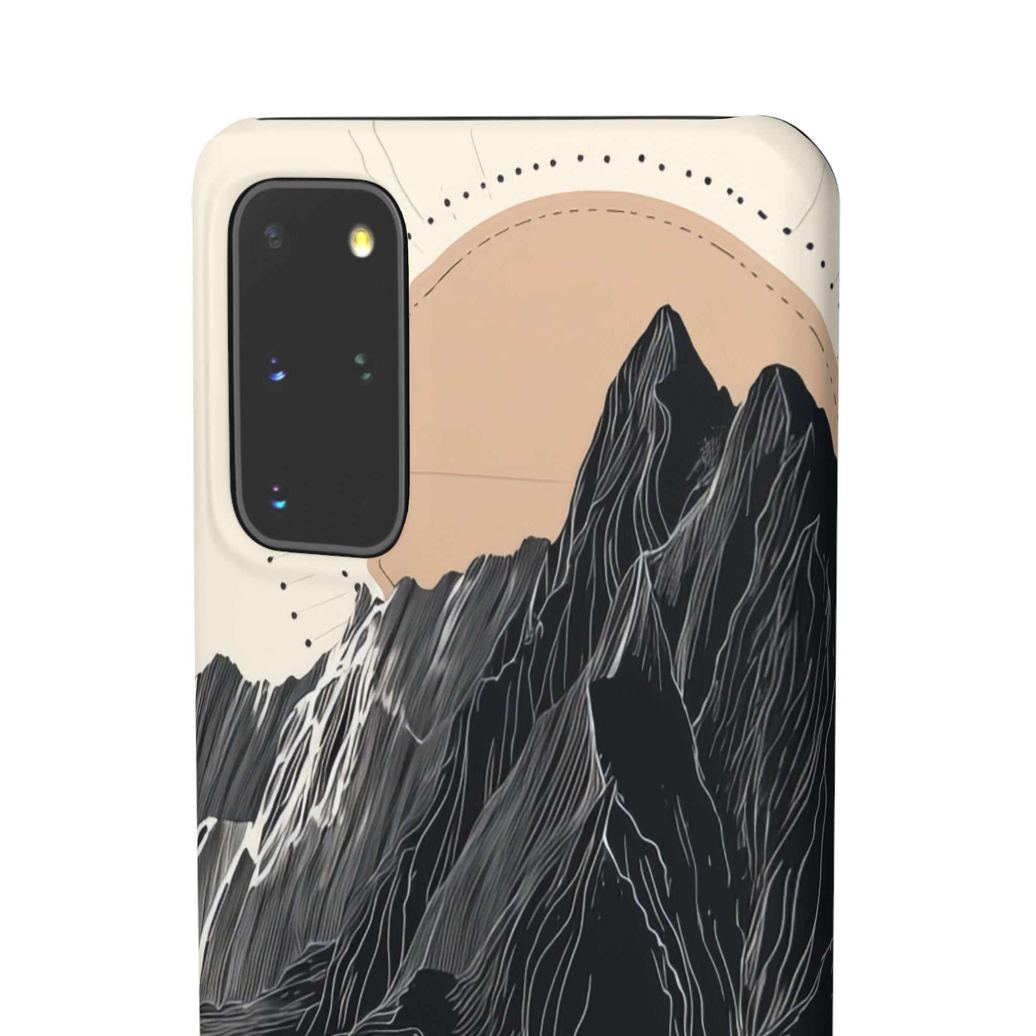 Minimalist Mountain Landscape with Flowing River Samsung S20 - Slim Phone Case