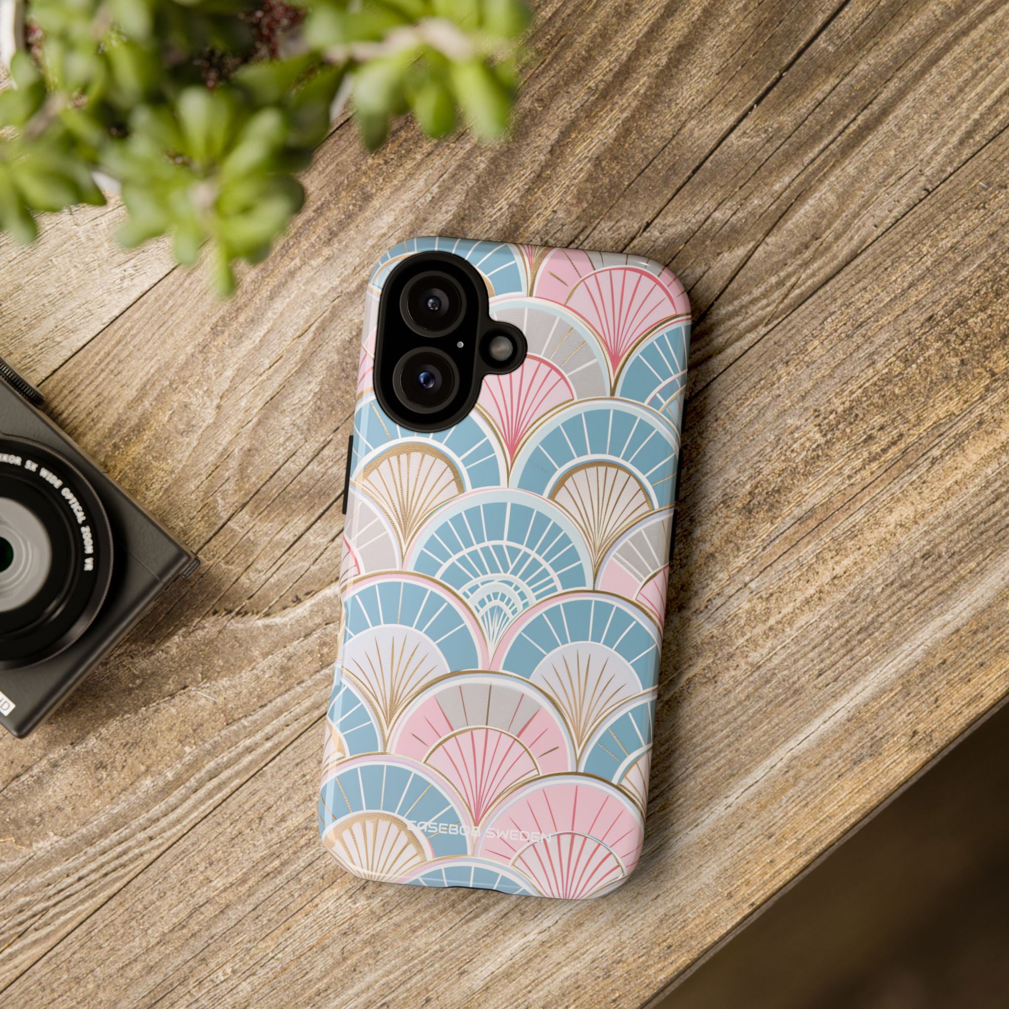 Art Deco Pastel Fan Pattern - Tough iPhone 16 Phone Case