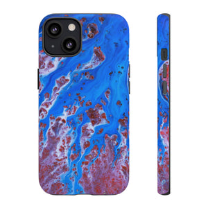 Bright Blue Ink Art iPhone Case (Protective) iPhone 13 Matte Phone Case