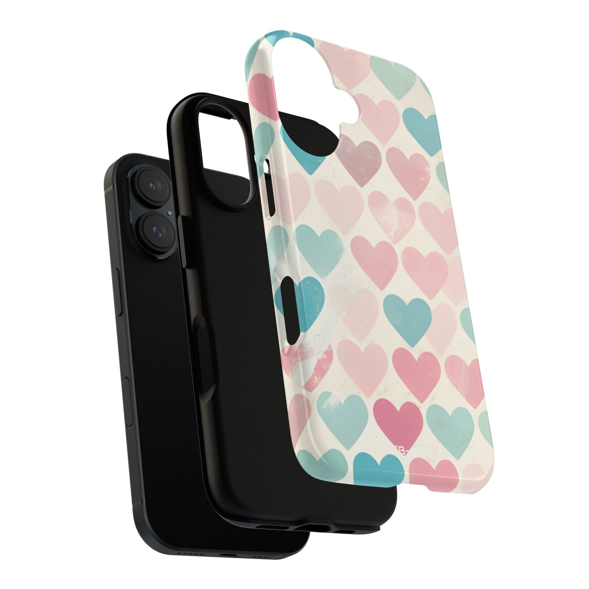 Retro Hearts Symmetry - iPhone Case