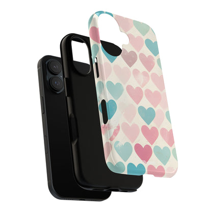 Retro Hearts Symmetry - iPhone Case