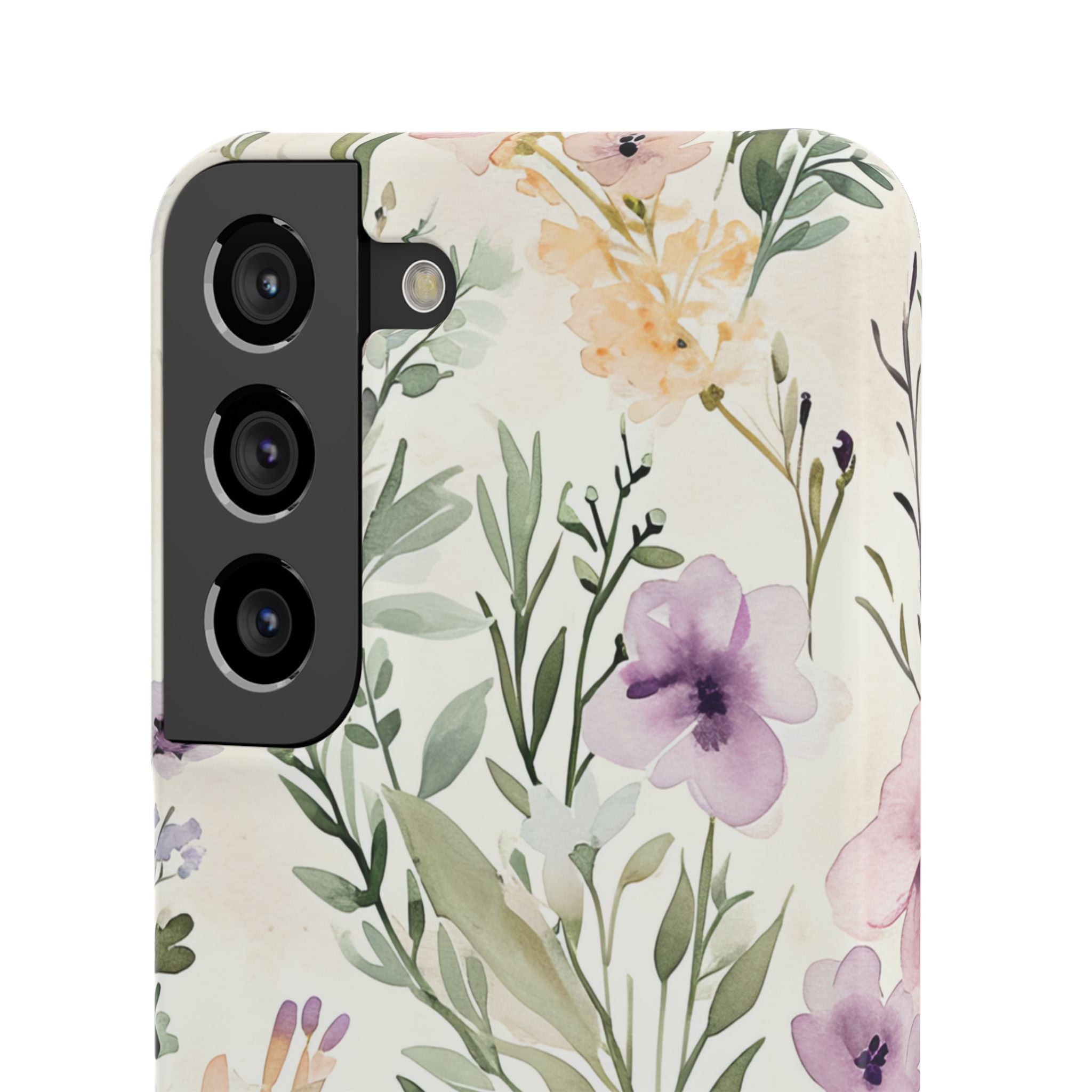 Soft Green Lavender Floral Pattern - Slim Samsung S22 Phone Case