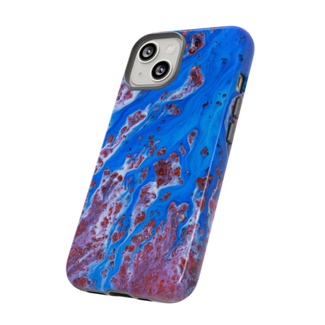 Bright Blue Ink Art iPhone Case (Protective) Phone Case