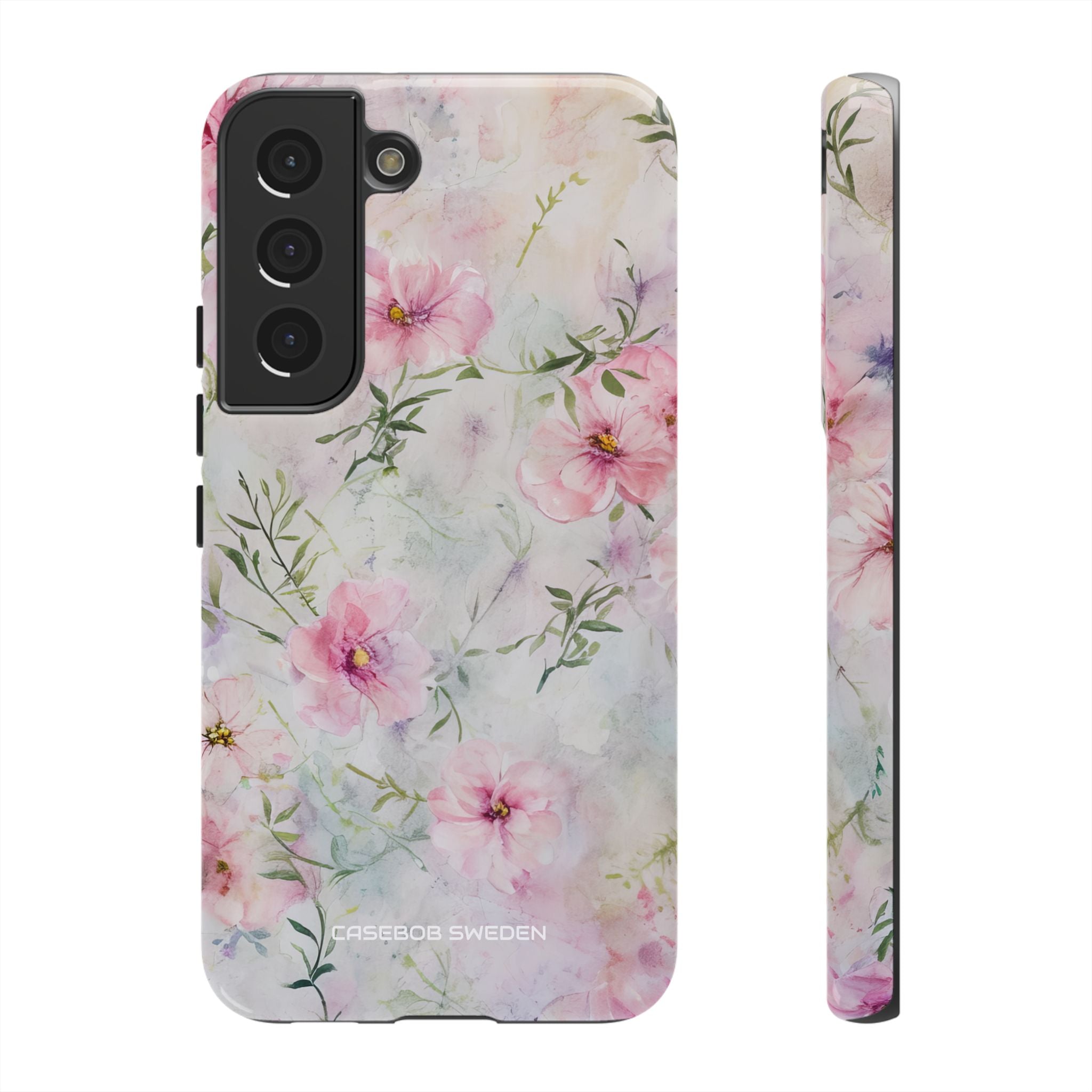 Pink Floral Watercolor Decor - Tough Samsung S22 Phone Case