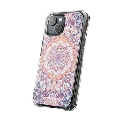 Purple Pink Mandala - Clear Impact iPhone 15 Phone Case