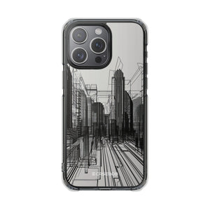 Urban Wireframe - Phone Case for iPhone (Clear Impact - Magnetic)