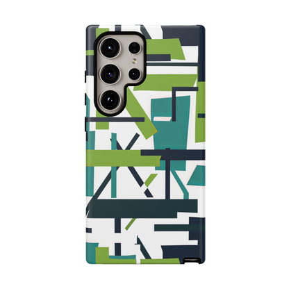 Green Geometry Glide Samsung S24 - Tough Phone Case