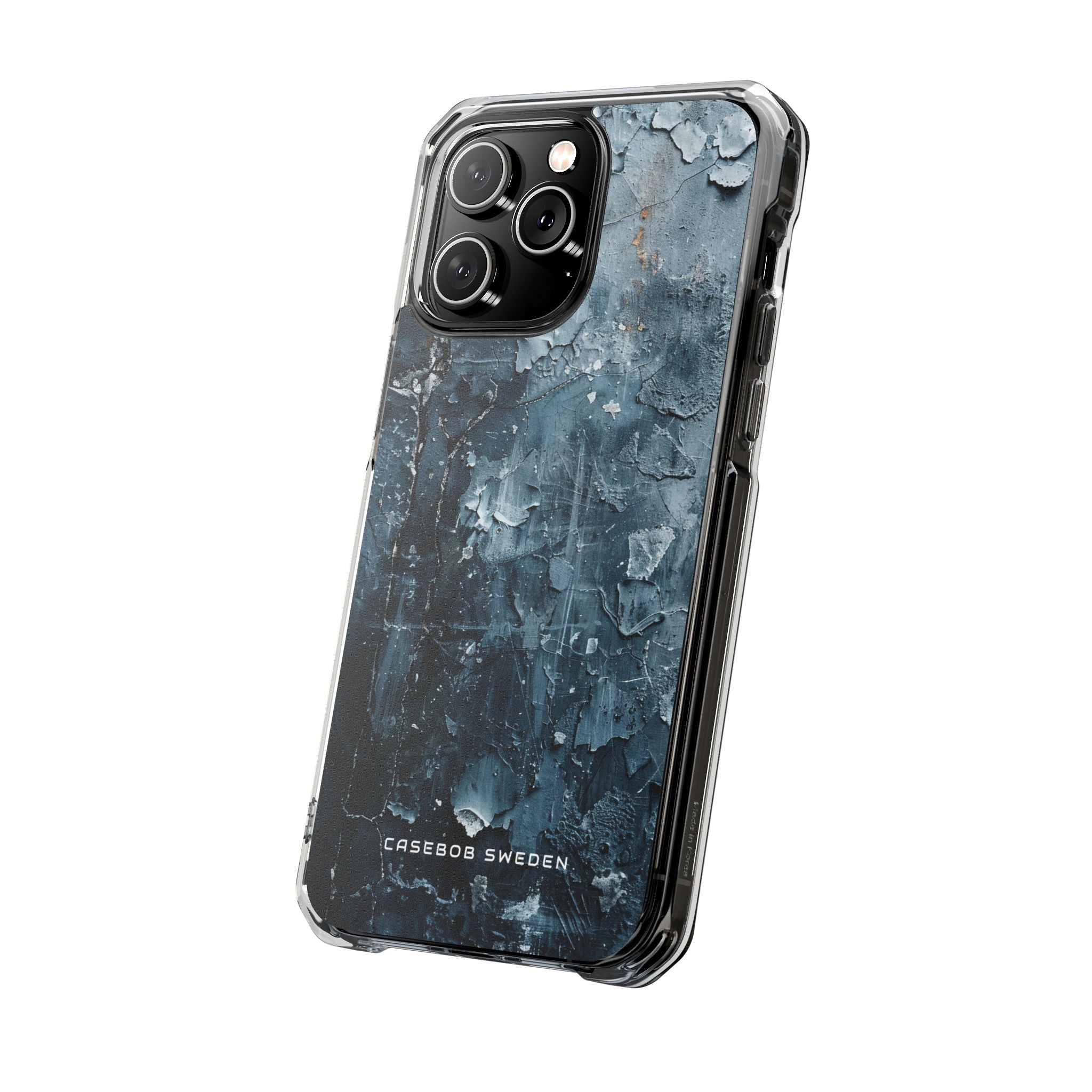 Weathered Blue Tapestry with Cracked Layers iPhone 14 - Clear Impact Phone Case