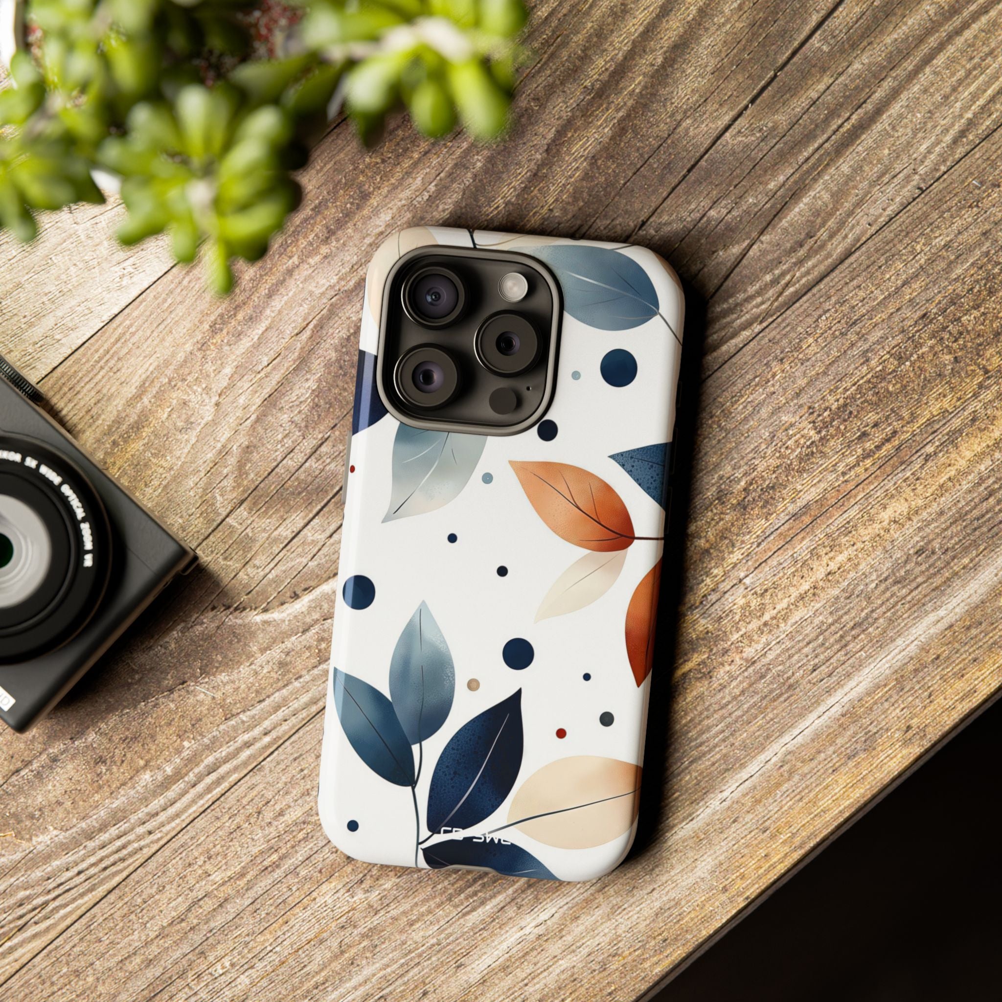 Leaves And Circles - iPhone Case