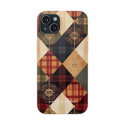 Rustic Geometric Patchwork Harmony iPhone 15 - Flexi Phone Case