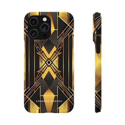 Golden Geometric Elegance iPhone 14 - Slim Phone Case