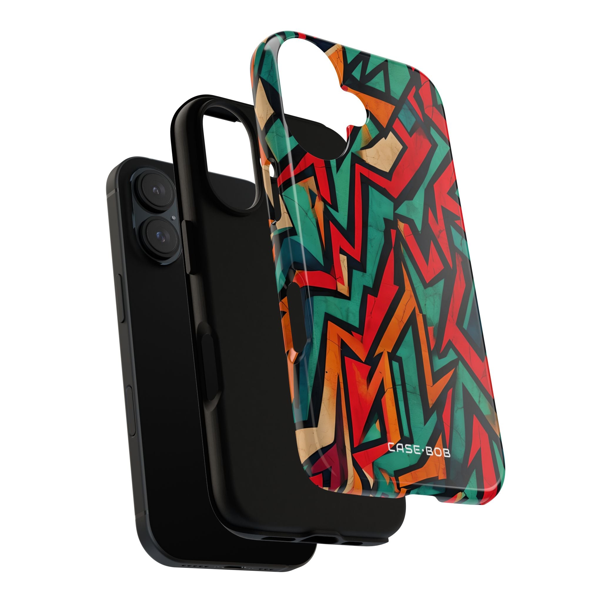 Crimson Zigzag iPhone 16 Pro Case - Tough