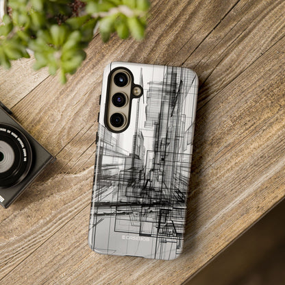 Urban Complexity: Black Lines Design - For Samsung S24