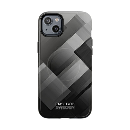 Grayscale Geometric Layers iPhone 14 - Tough+