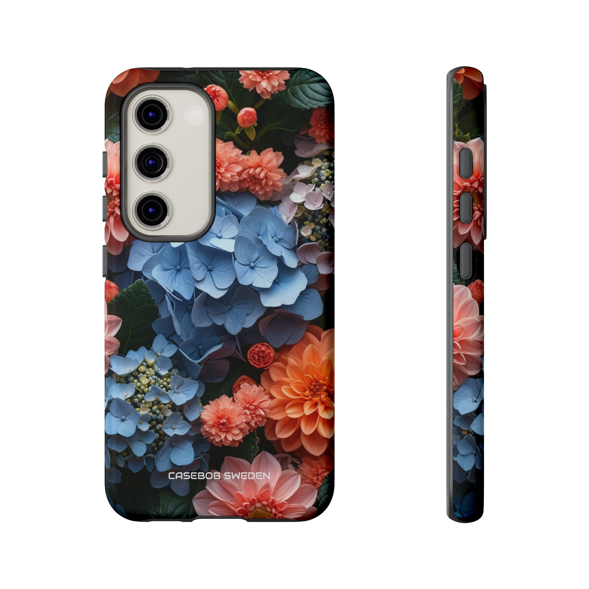 Blue Floral Bliss - Tough Samsung S23 Phone Case