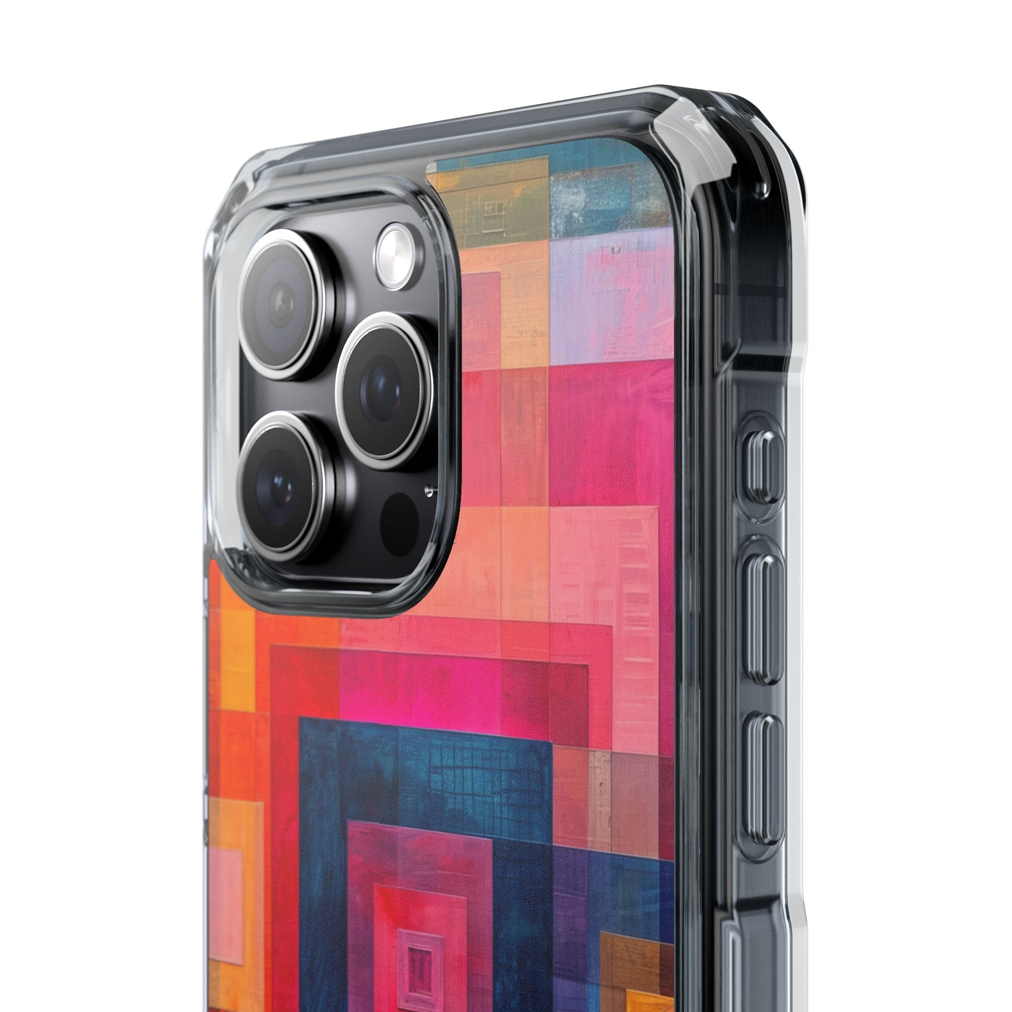 Vibrant Geometry - Clear Impact iPhone 15 Phone Case