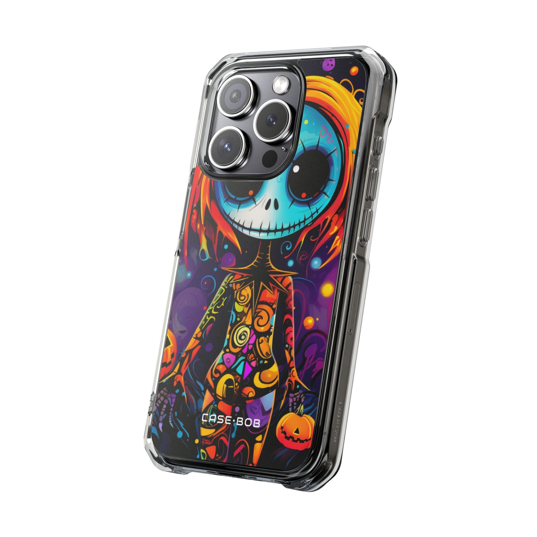 Blue Skull Swirl iPhone 15 Pro Case - Impact