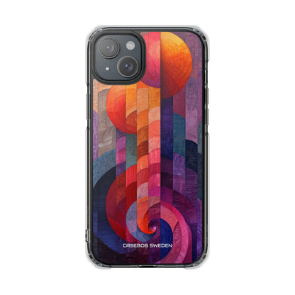 Purple Orange Abstract - Clear Impact iPhone 15 Phone Case