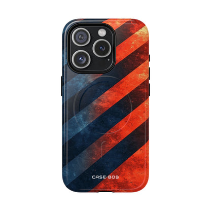 Diagonal Stripes Blaze iPhone 15 Pro Case - Tough+