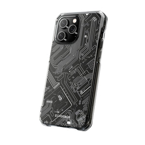 Cyber ​​Circuitry Art - Handyhülle für iPhone (Clear Impact - Magnetisch)