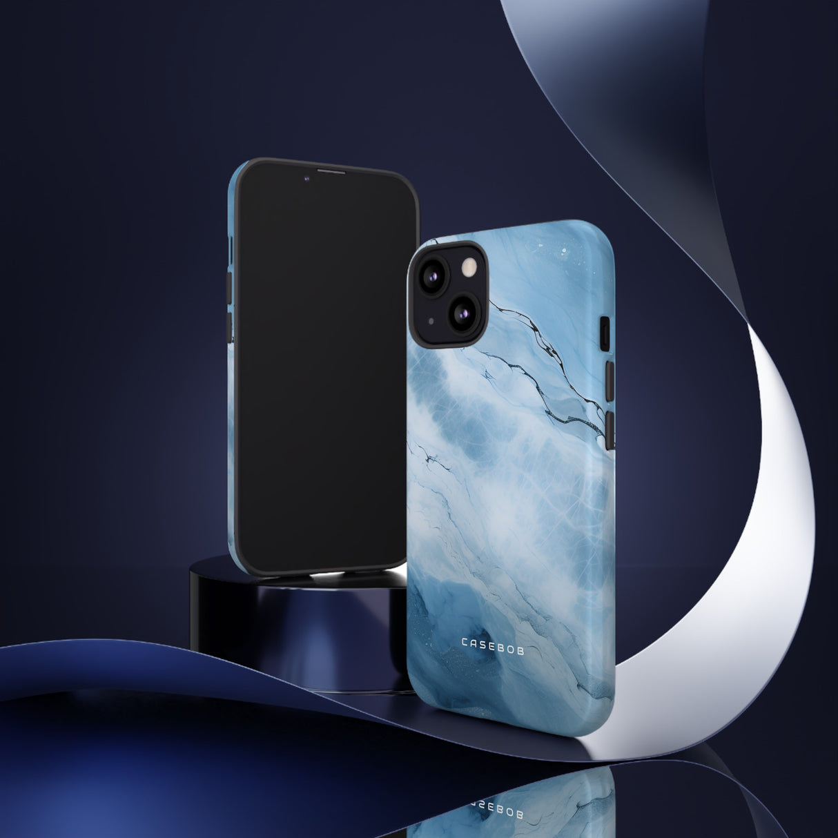 Light Navy Marble - Protective Phone Case