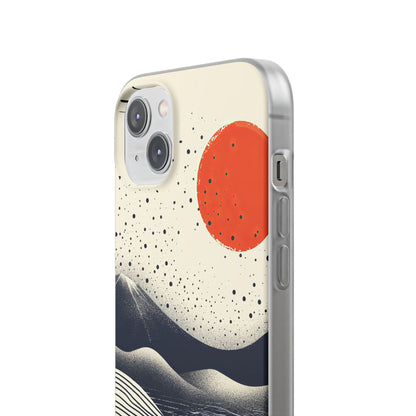 Red Sun Over Flowing Horizons iPhone 14 - Flexi Phone Case