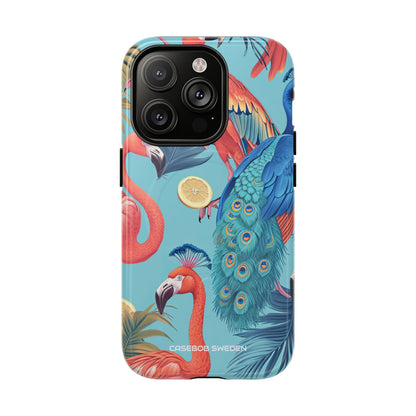 Tropical Flamingo Bliss - Tough + MagSafe® iPhone 14 Phone Case