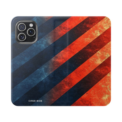 Diagonal Stripes Blaze - iPhone 15 Pro Max Case - Wallet