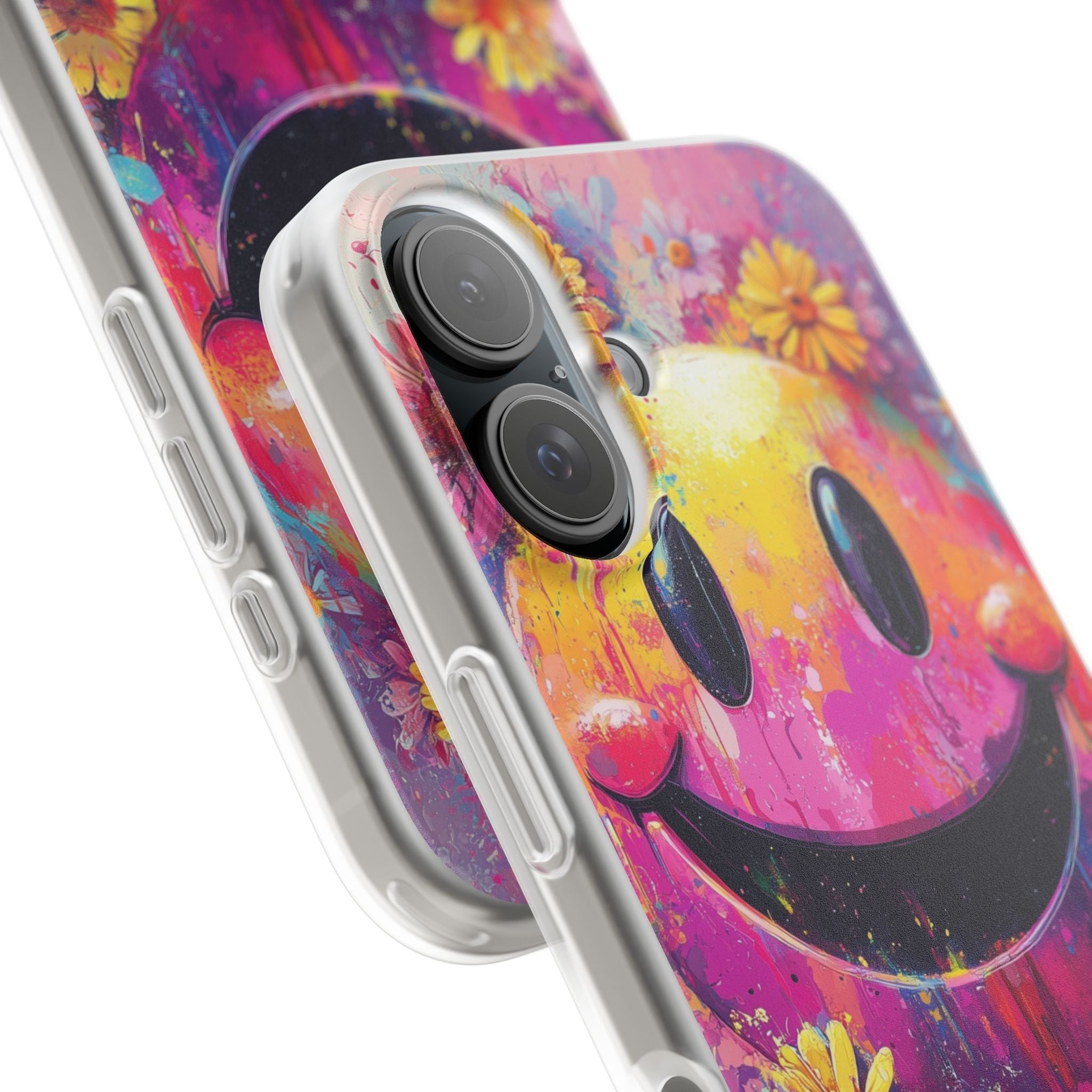 Smiley Bloom iPhone 16 Case - Soft