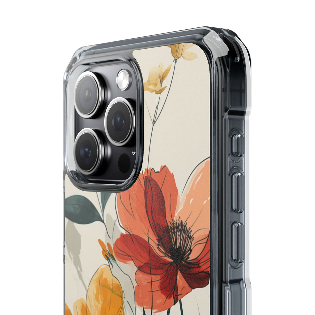 Serene Floral Harmony - Phone Case for iPhone (Clear Impact - Magnetic)