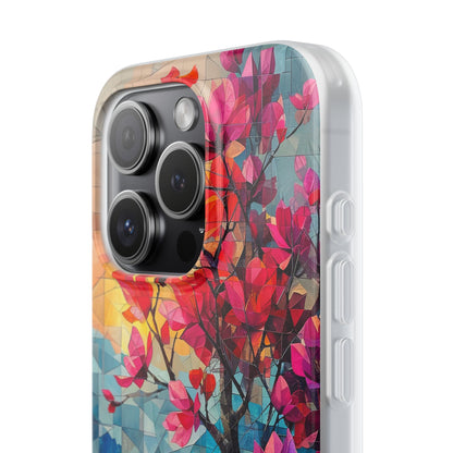 Vibrant Geometric Tree Landscape iPhone 15 - Flexi Phone Case