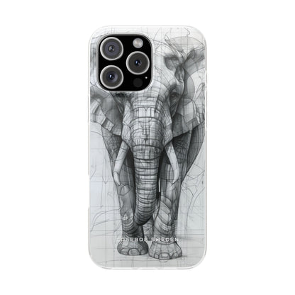 Elephant Line Geometry iPhone 16 - Flexi Phone Case