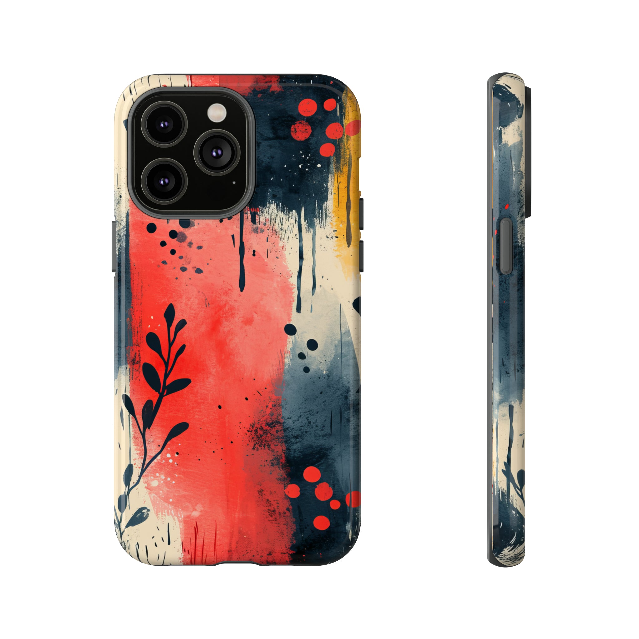 Scandinavian Leafy Brushstrokes - Protective Phone Case