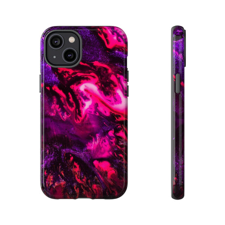 Deep Pink Galaxy Ink Art iPhone Case (Protective) iPhone 14 Plus Glossy Phone Case