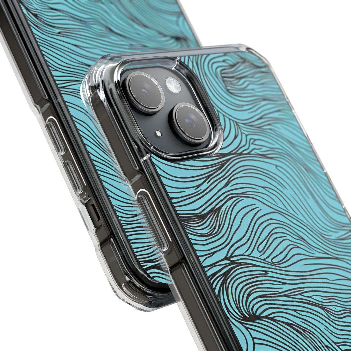 Wavy Serenity - Phone Case for iPhone (Clear Impact - Magnetic)