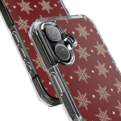 Cream Snowflake Crimson iPhone 15 Case - Impact