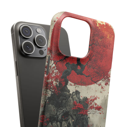 Zen Serenity in Red Harmony iPhone 15 - Slim Phone Case