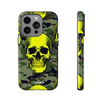 Neon Skull Camo iPhone 14 Pro Case - Tough