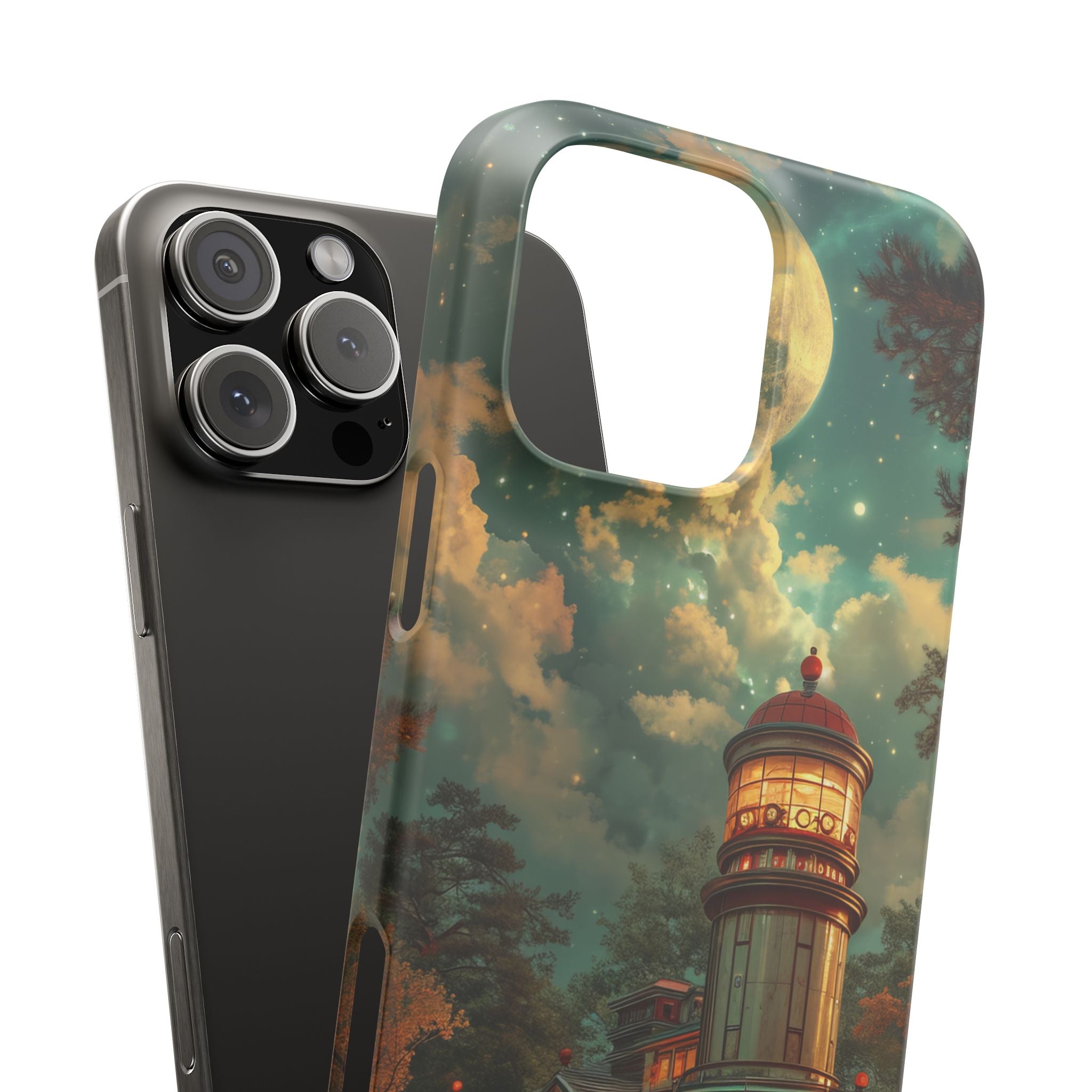 Vintage Moonlit Diner Fantasy iPhone 16 - Slim Phone Case