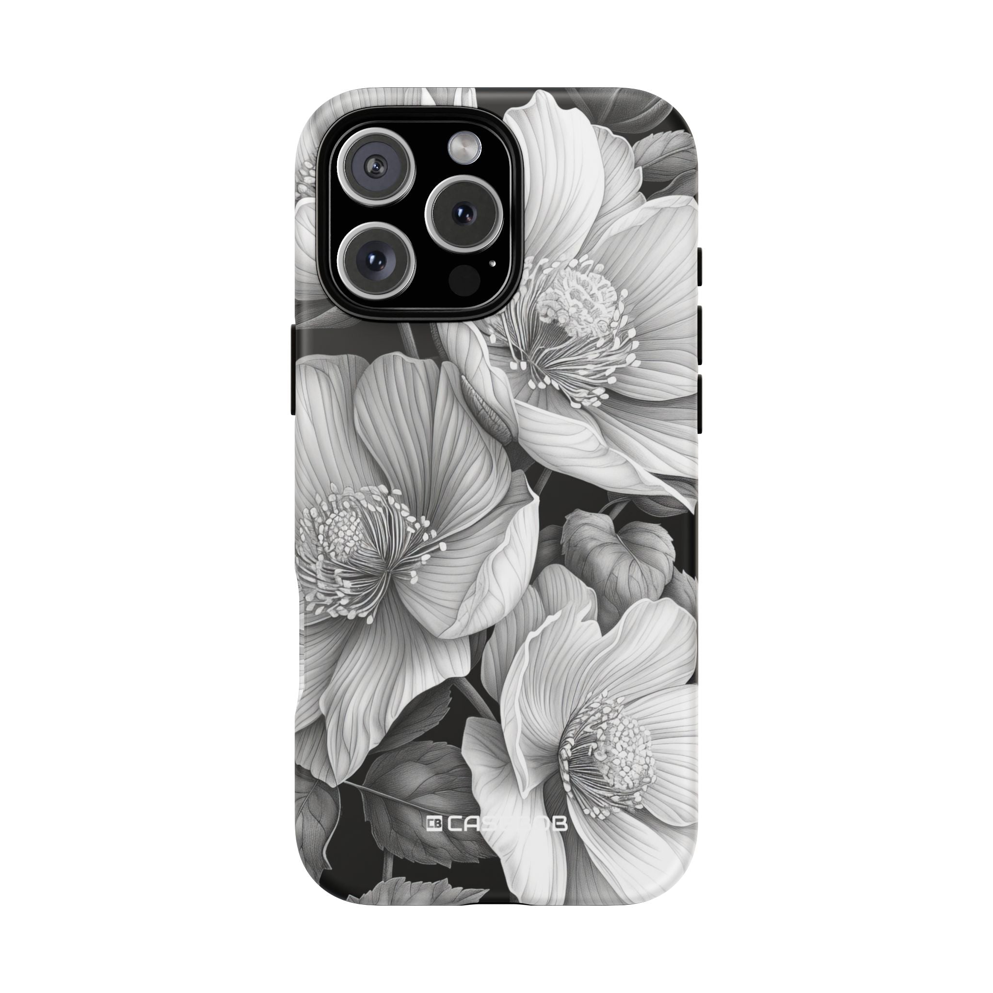 Elegant Monochrome Floral Art - for iPhone 16