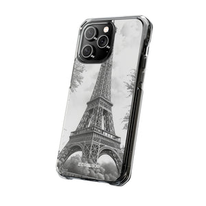 Parisian Monochrome Majesty – Handyhülle für iPhone (Clear Impact – Magnetisch)