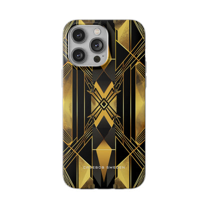 Golden Geometric Elegance iPhone 14 - Flexi Phone Case