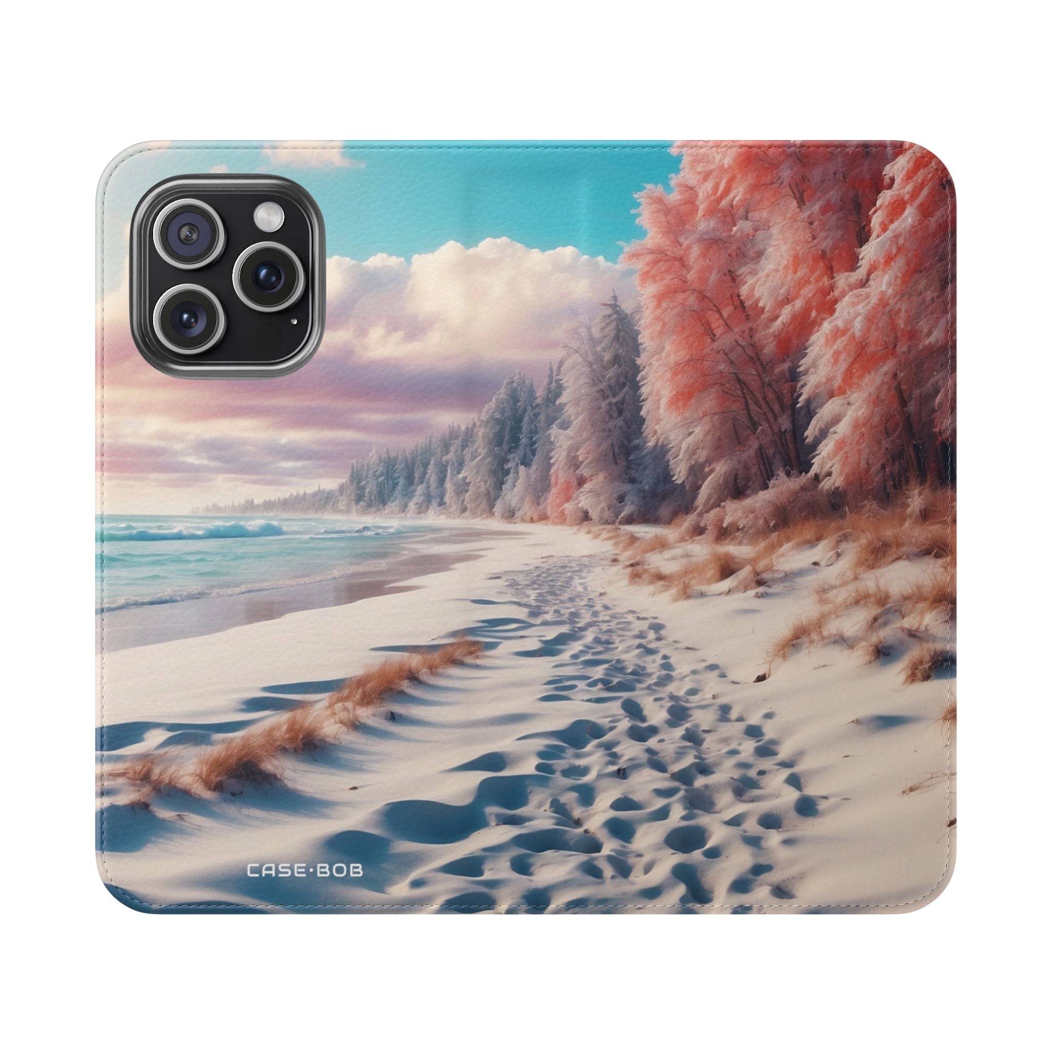 Snowy Footprints - iPhone 15 Pro Max Case - Wallet