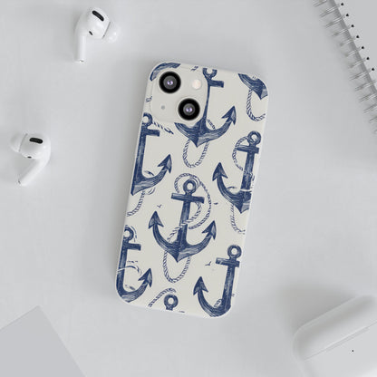 Navy Anchor Loop iPhone 13 mini Case - Soft
