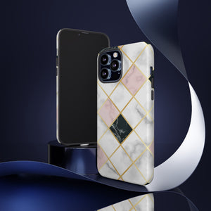 Pink Marble Geometric iPhone Case (Protective) Phone Case