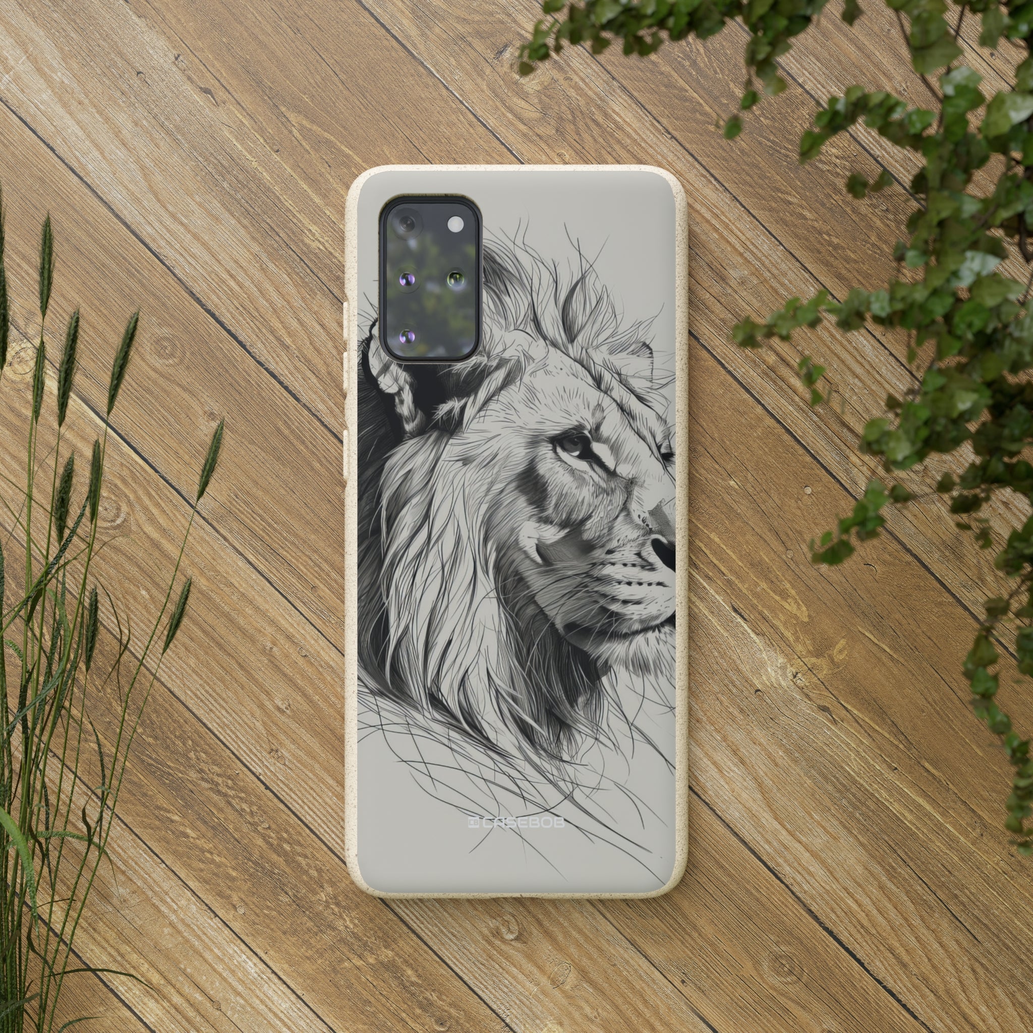 Majestic Linework Lion | Biodegradable Phone Case