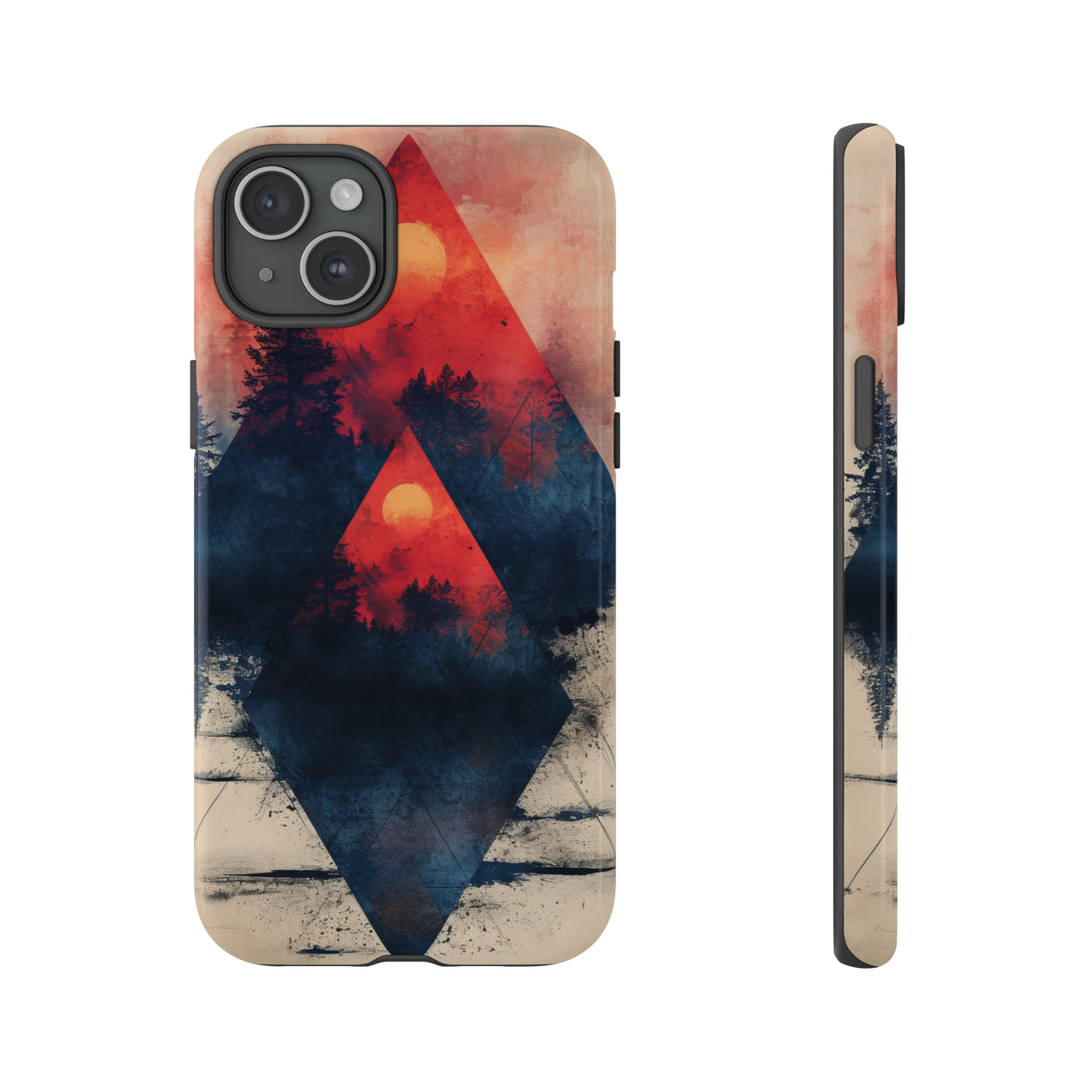 Pastel Triangle Forest Dusk - Protective Phone Case