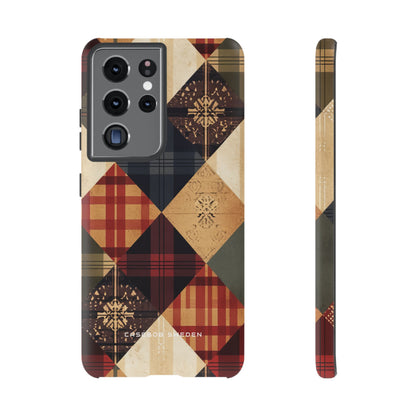 Rustic Geometric Patchwork Harmony  Samsung S21 - Tough Phone Case